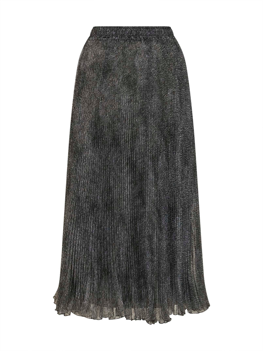 Midi Pleated Organza Skirt Blue Polyester