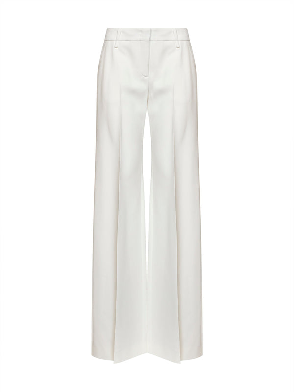 Trousers Bootcut Interlock White Viscose