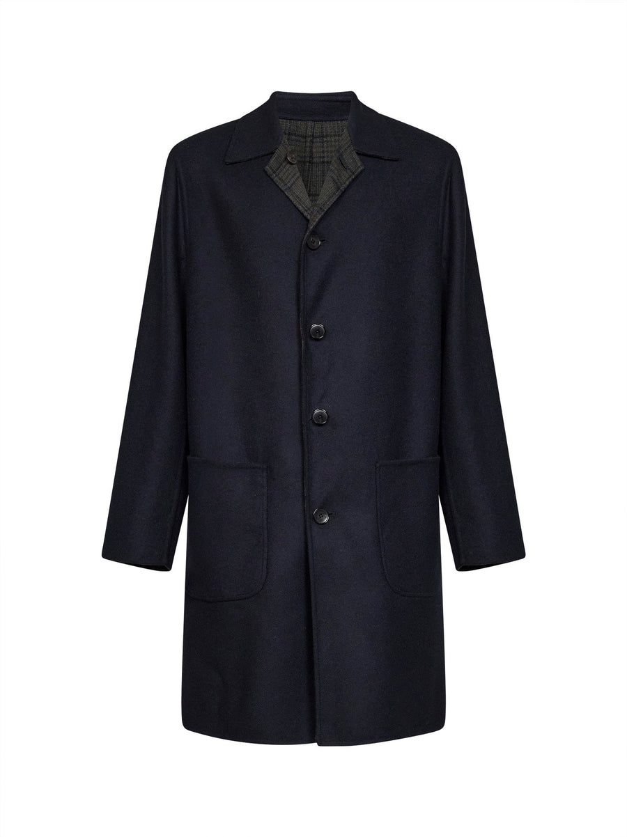 Coat Wool-Blend Navy Blue