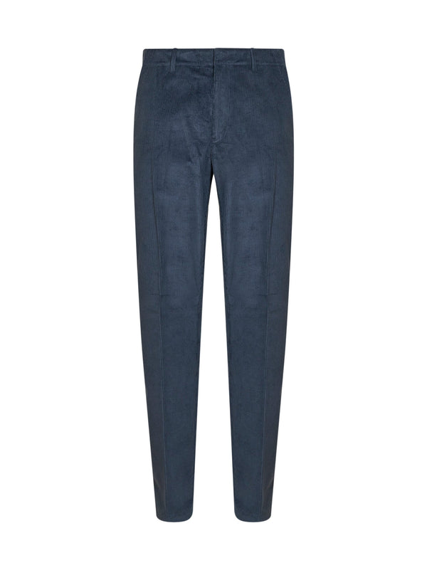 Corduroy Trousers Blue Wool