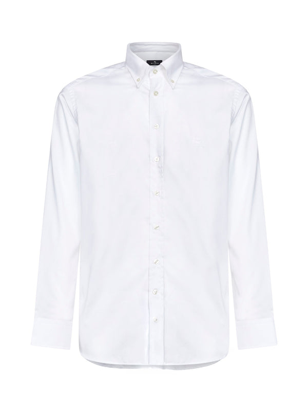 Shirt — White Cotton Button-Down