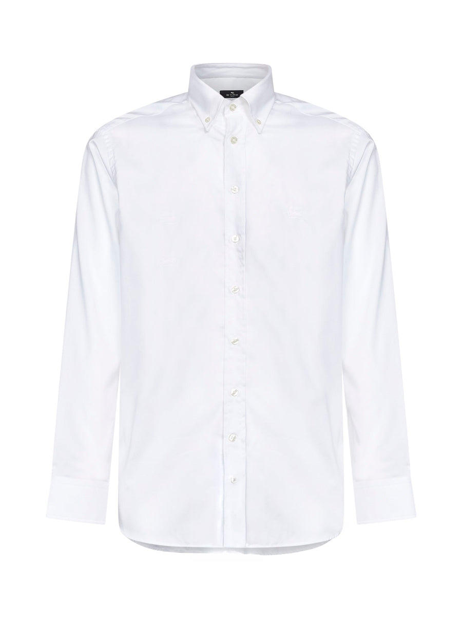 Shirt — White Cotton Button-Down
