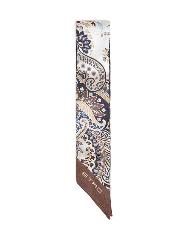 Silk Twill Scarf Multicolour Paisley