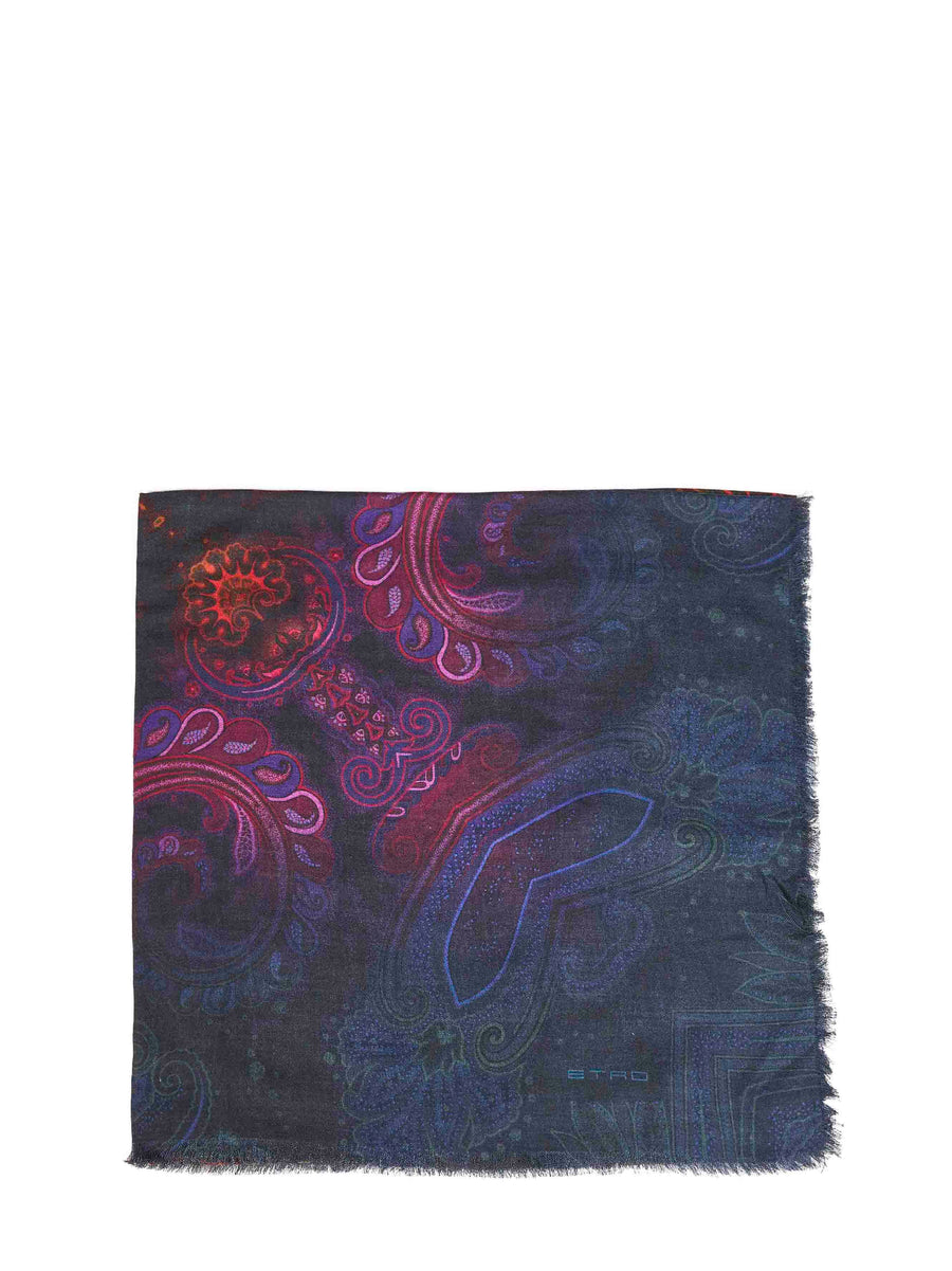 Square Modal And Cashmere Shawl, Multicolour Dégradé Scarf