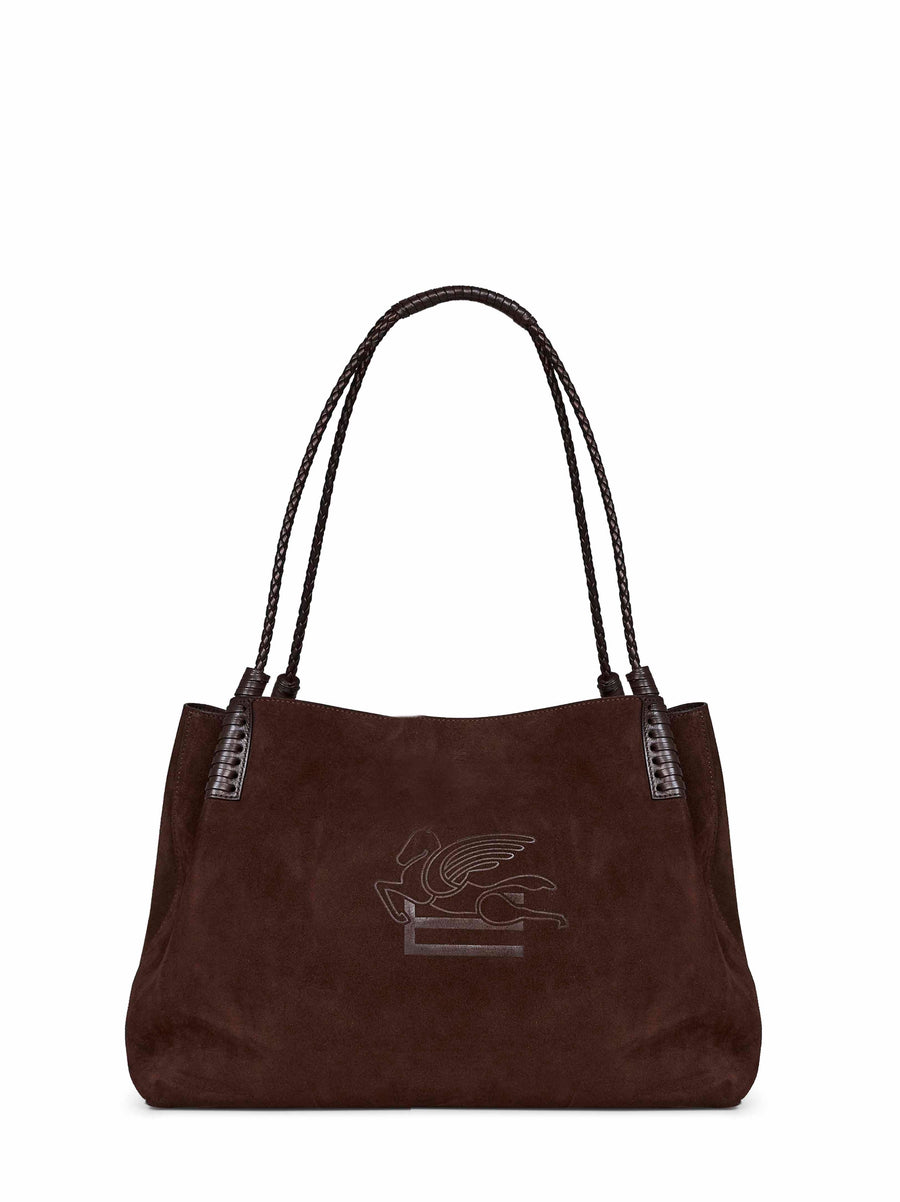 Shopping Bag Libra Brown Leather Bovine Shoulder