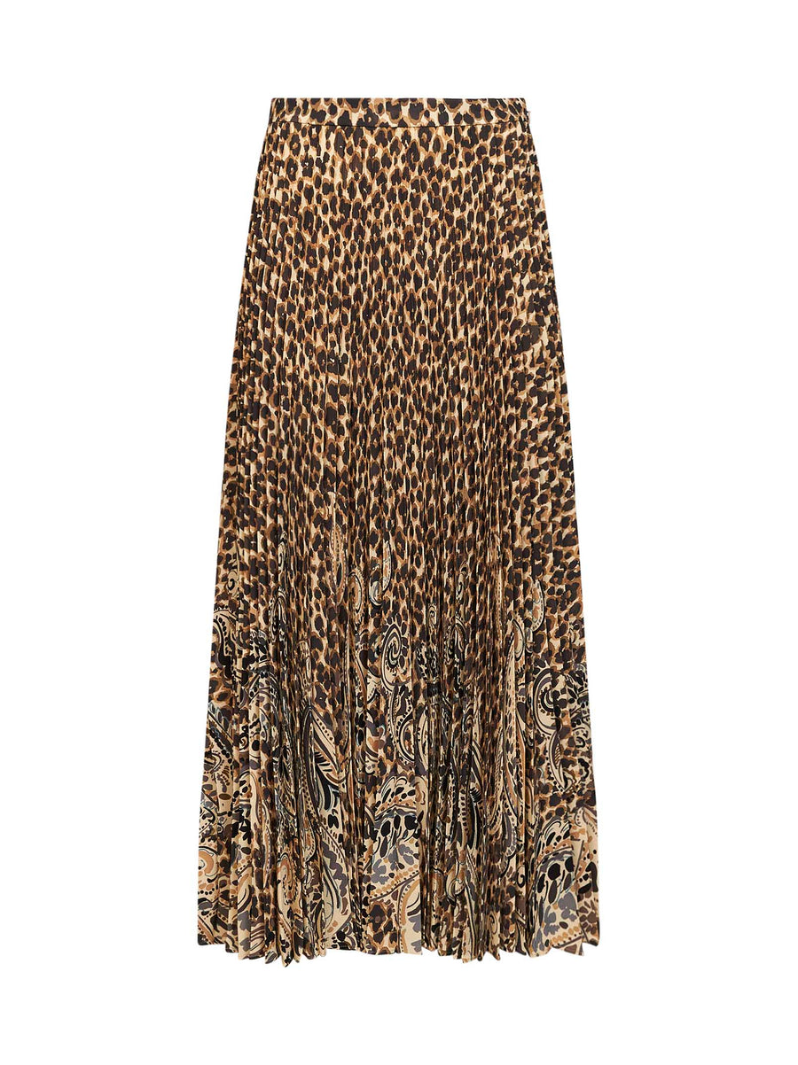 Skirt, Pleated Ankle-Length, Multicolour Polyester