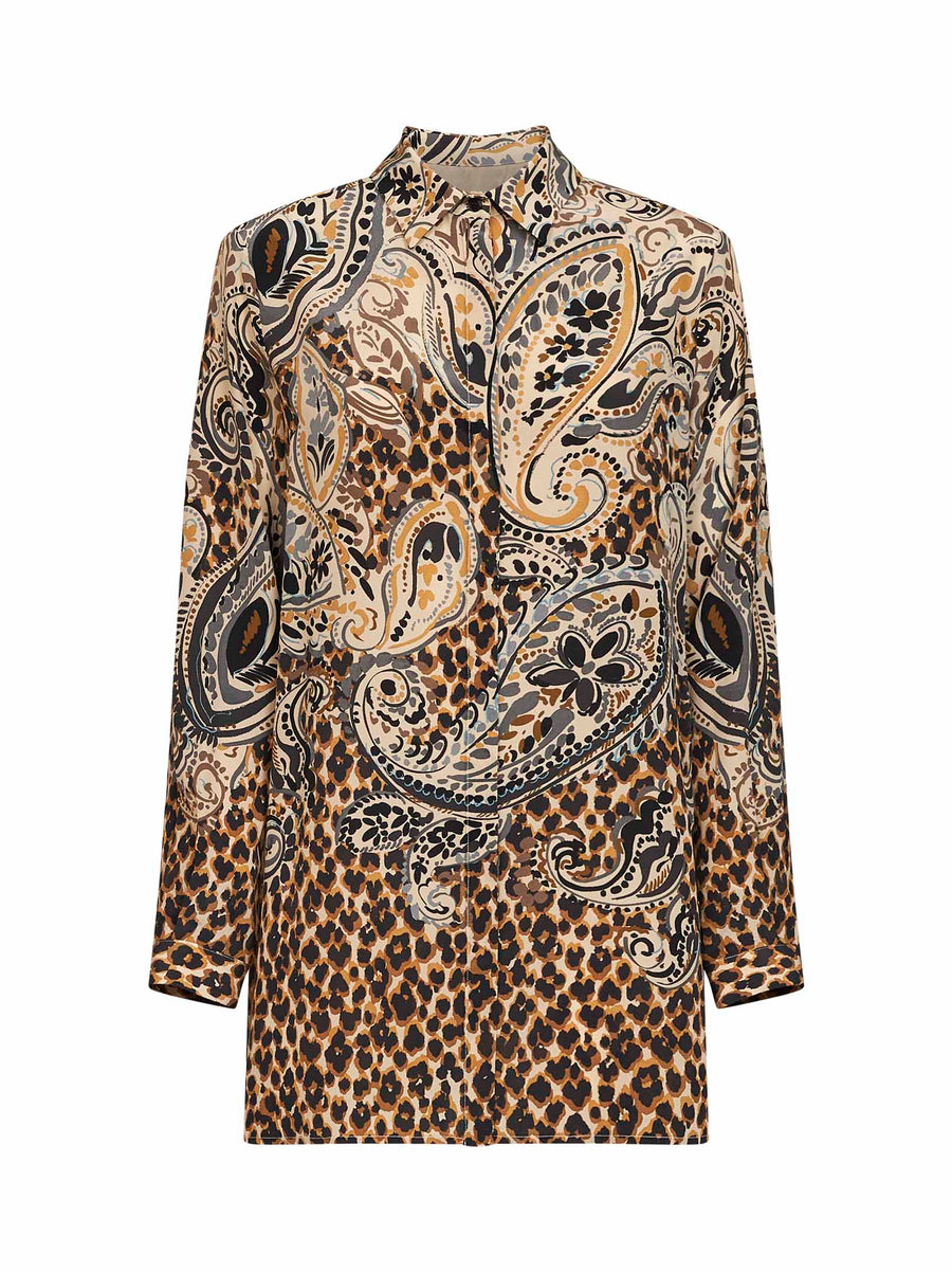 Long Silk Shirt Multicolour