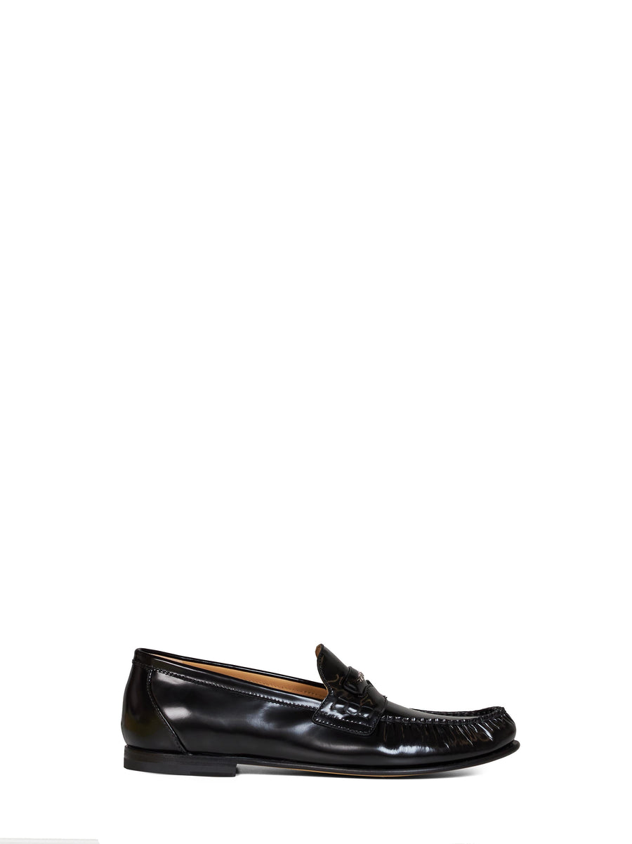 Loafers Scrunch Black Shiny Leather Calf