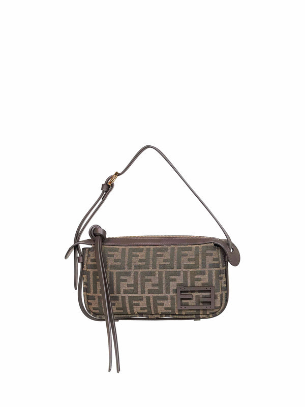 Mini Shoulder Bag Brown Polyester