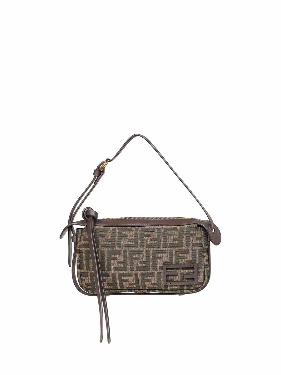 Mini Shoulder Bag Brown Polyester