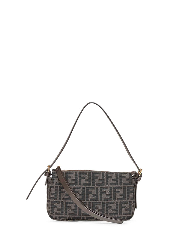 Shoulder Bag Small Brown Zucca Jacquard Polyester