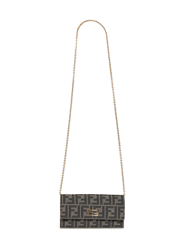 Continental Wallet On Chain Brown Polyester Bag