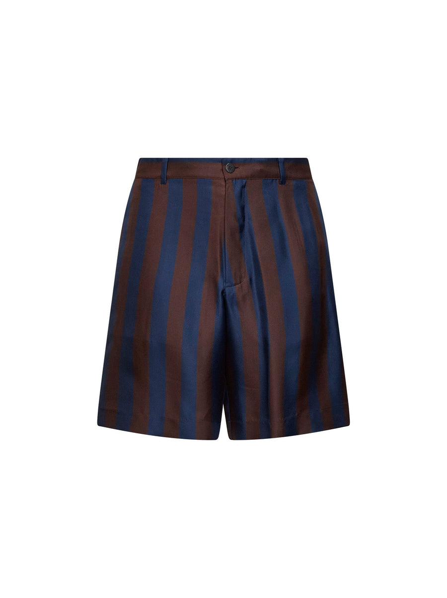 Bermuda Shorts Pequin Silk Multicolour Polyester