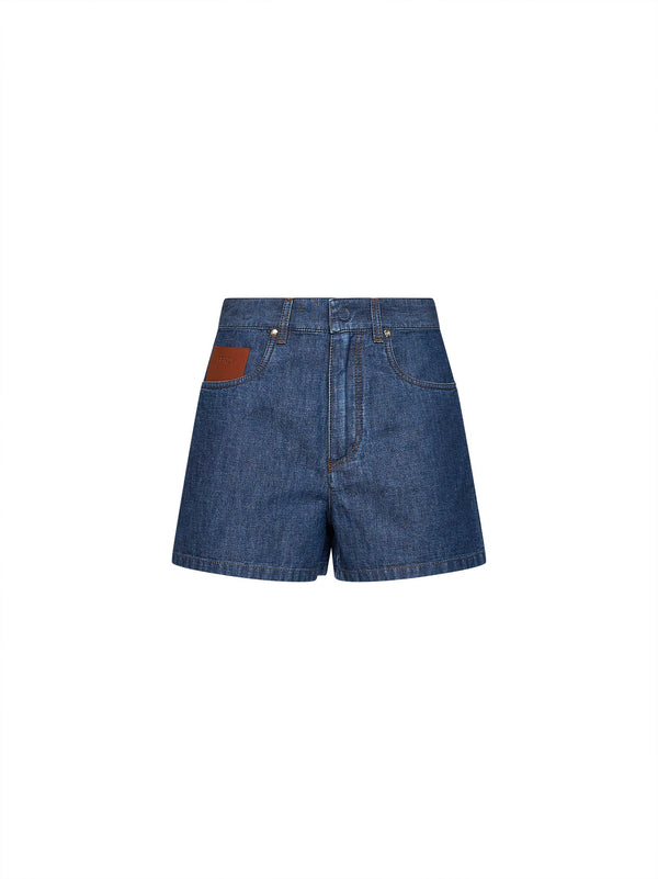 Shorts Cotton Chambray Navy Blue