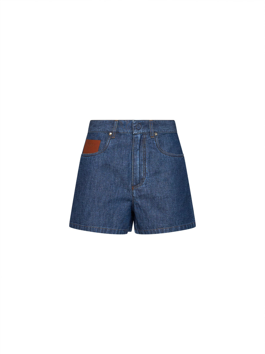 Shorts Cotton Chambray Navy Blue