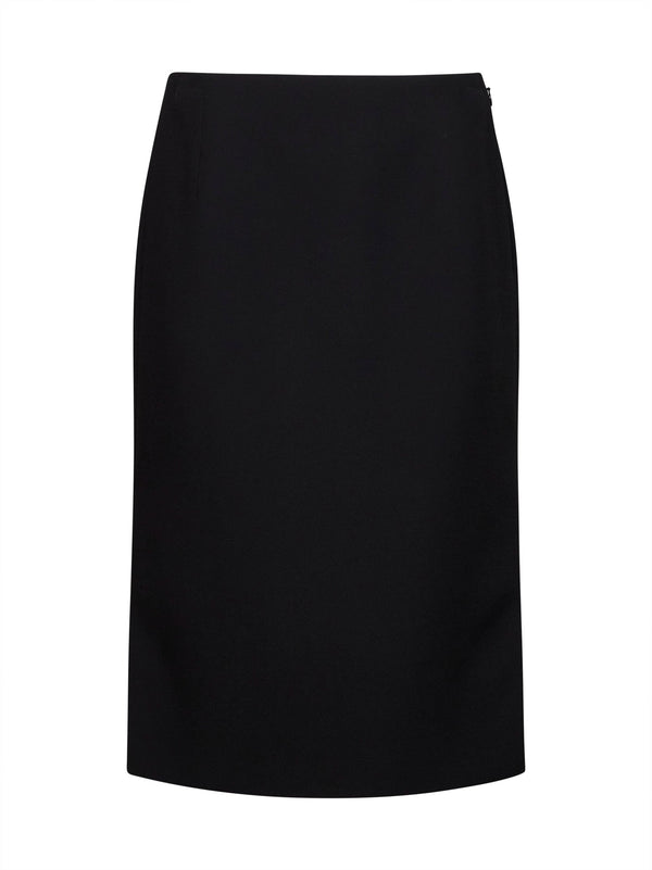 Pencil Skirt Black Wool And Silk Cotton