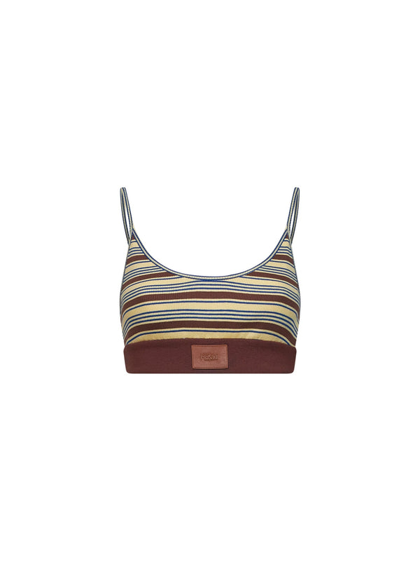 Cotton Knit Bralette Top Multicolour Tops