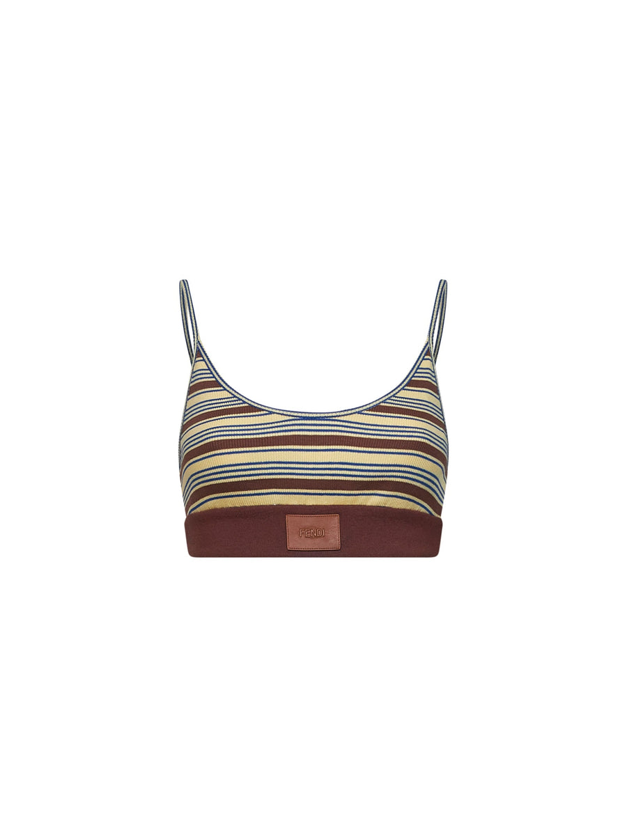Cotton Knit Bralette Top Multicolour Tops