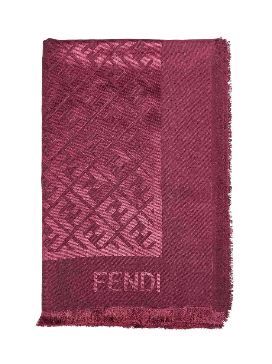 Shawl Silk And Wool Burgundy Scarf