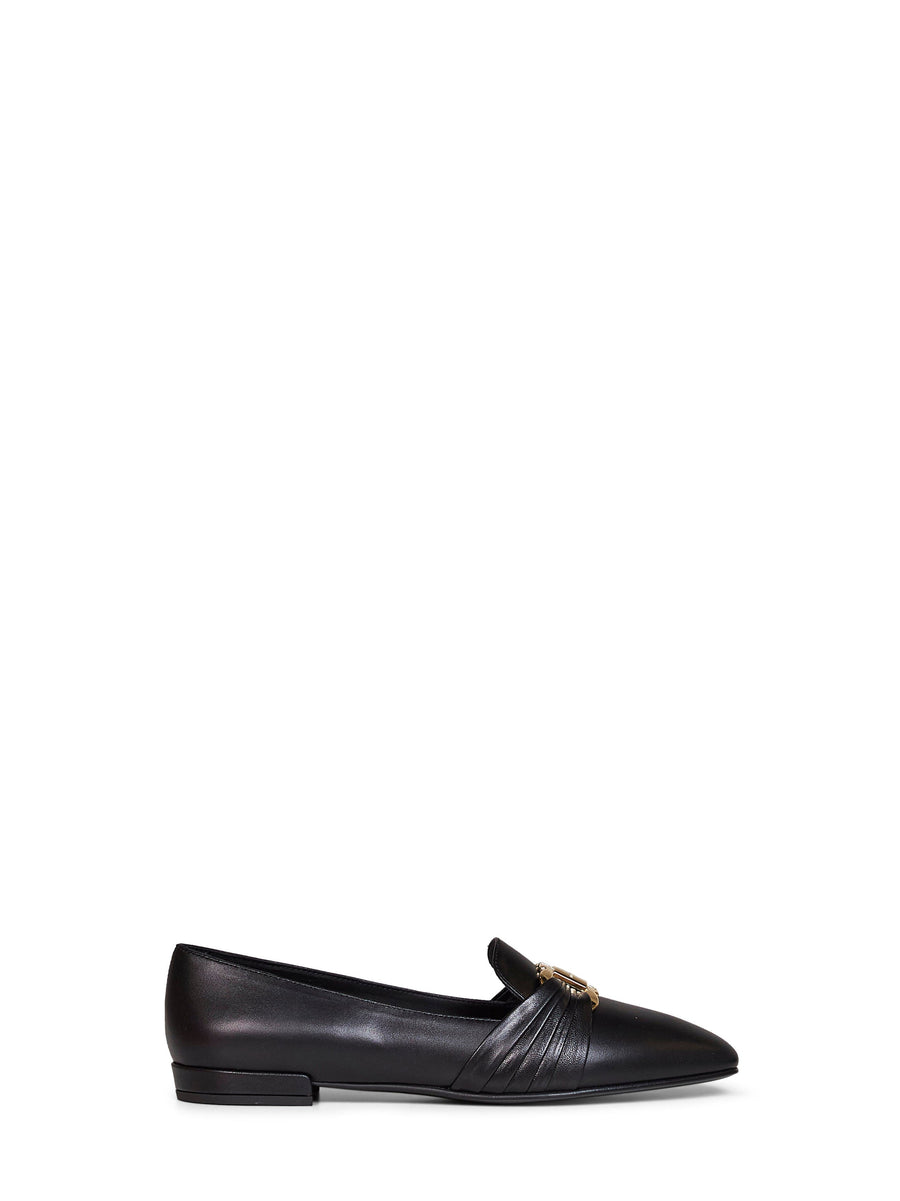 Loafers Lumie Black Goat Fur Ballerina Shoes