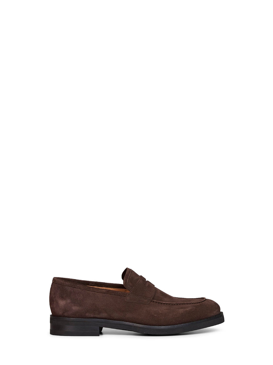 Loafers Stefano Suede Bark Brown Calf Leather