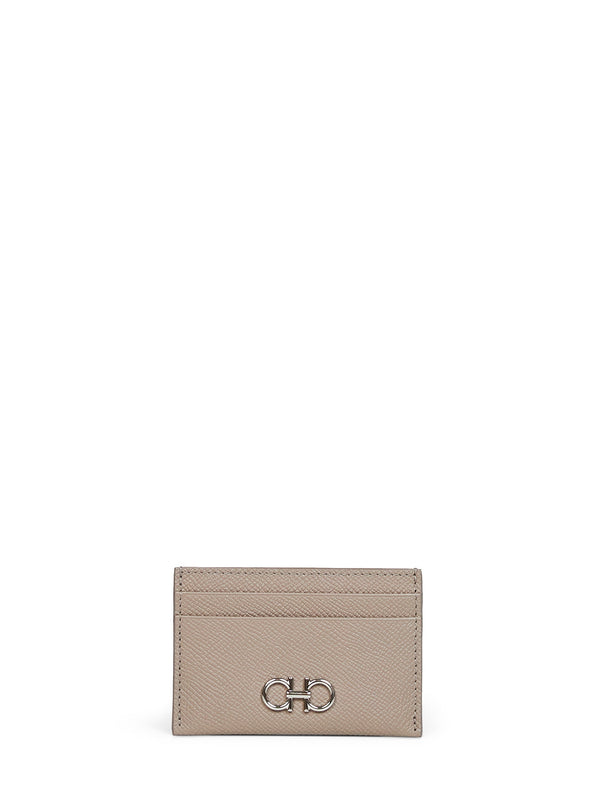 Credit Card Holder Gancini Calfskin Grey Calf Leather Wallets & Purses