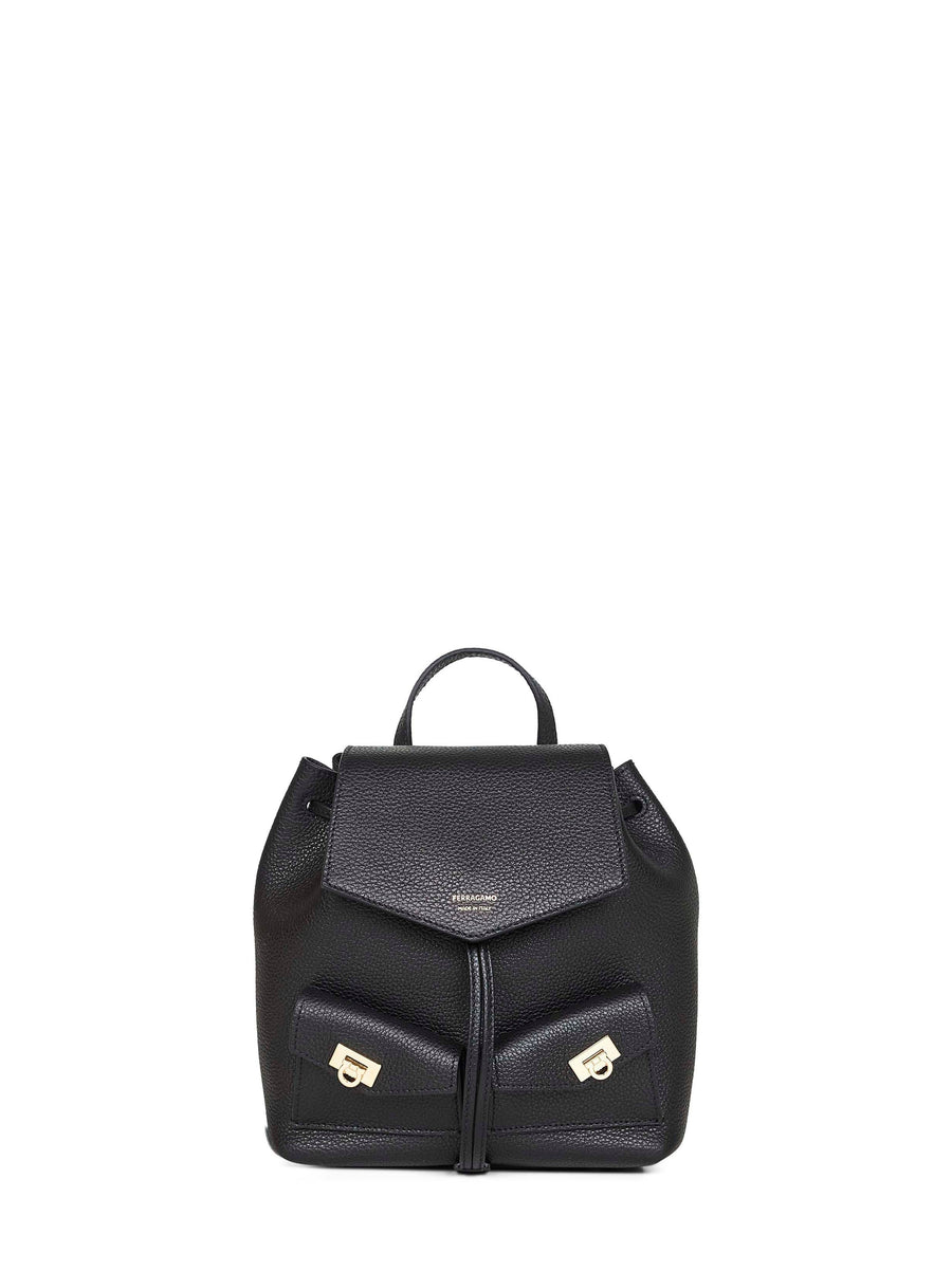 Backpack Harley Black Hammered Leather Calf Backpacks