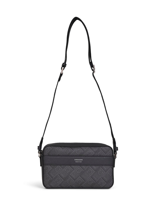 Crossbody Bag Monogram Black-Grey Polyurethane Shoulder