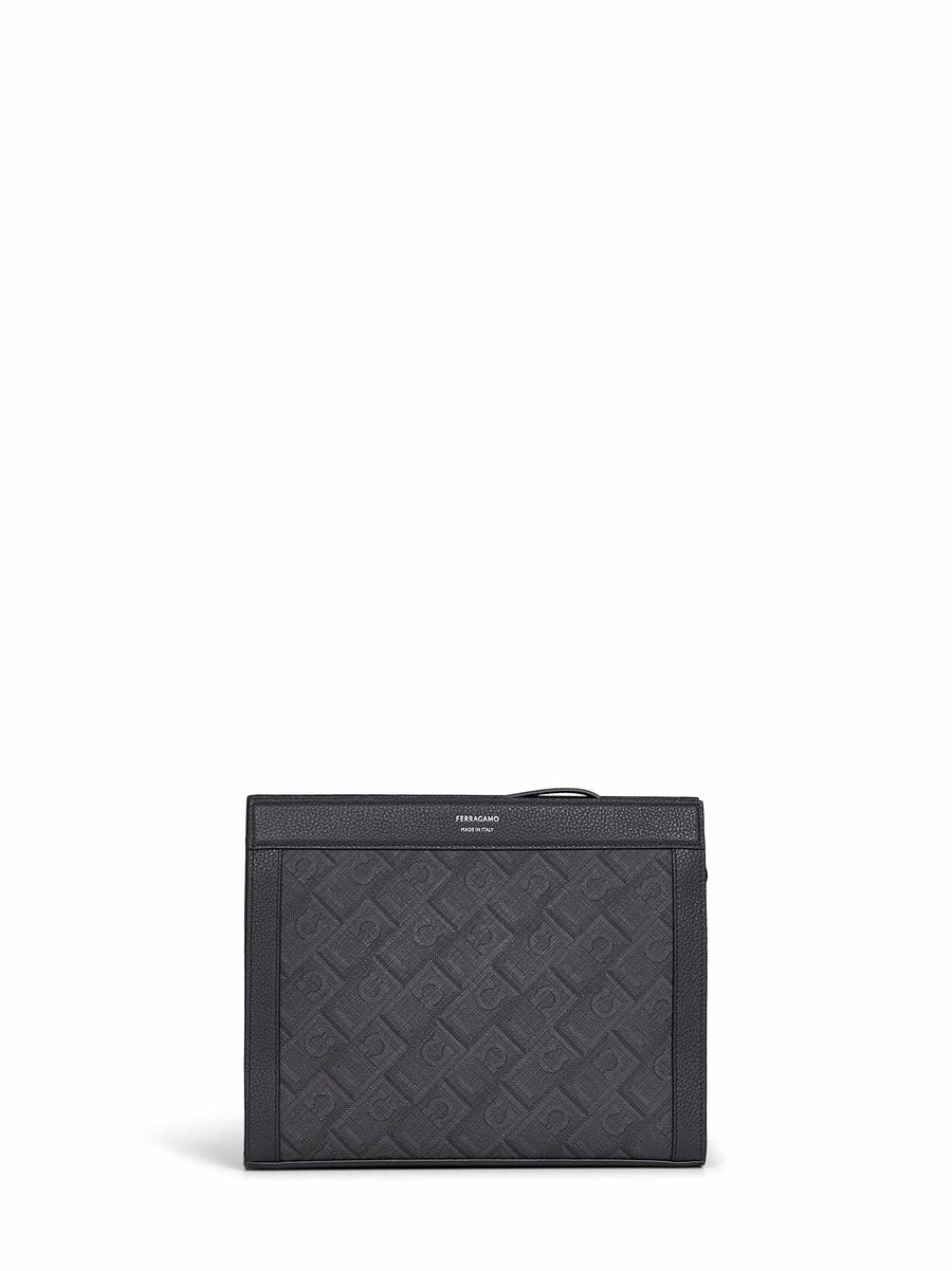 Pouch Monogram Canvas Black Polyurethane Handbags