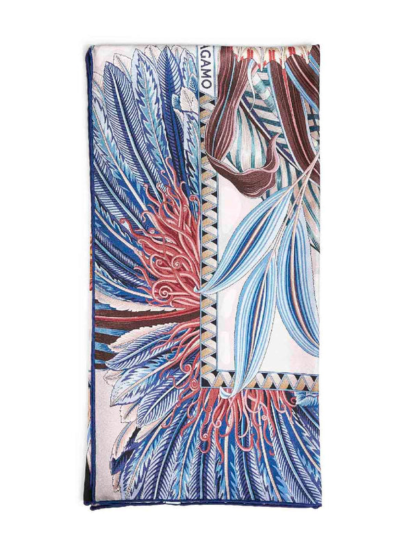 Silk Scarf Fiori E Farfalle Multicolour