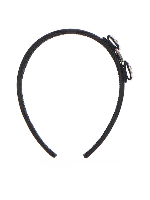 Headband Vara Rhinestone Bow Black Cotton / Viscose Brass Hair Accessories