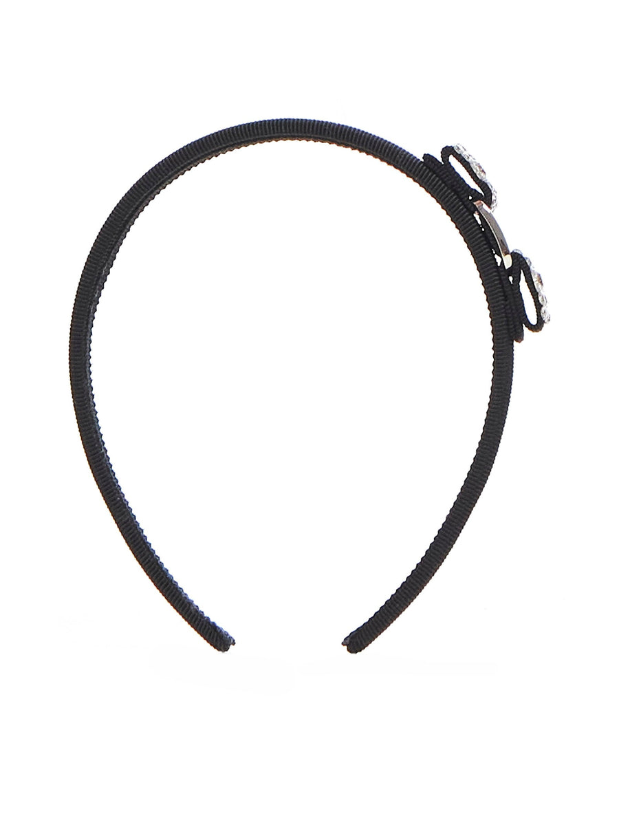 Headband Vara Rhinestone Bow Black Cotton / Viscose Brass Hair Accessories