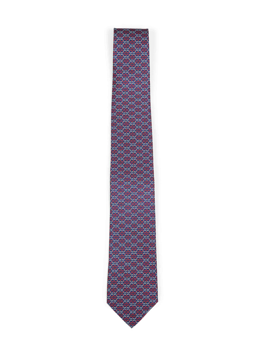 Tie Zelig Silk Twill Navy-Red Multicolour Ties & Bow