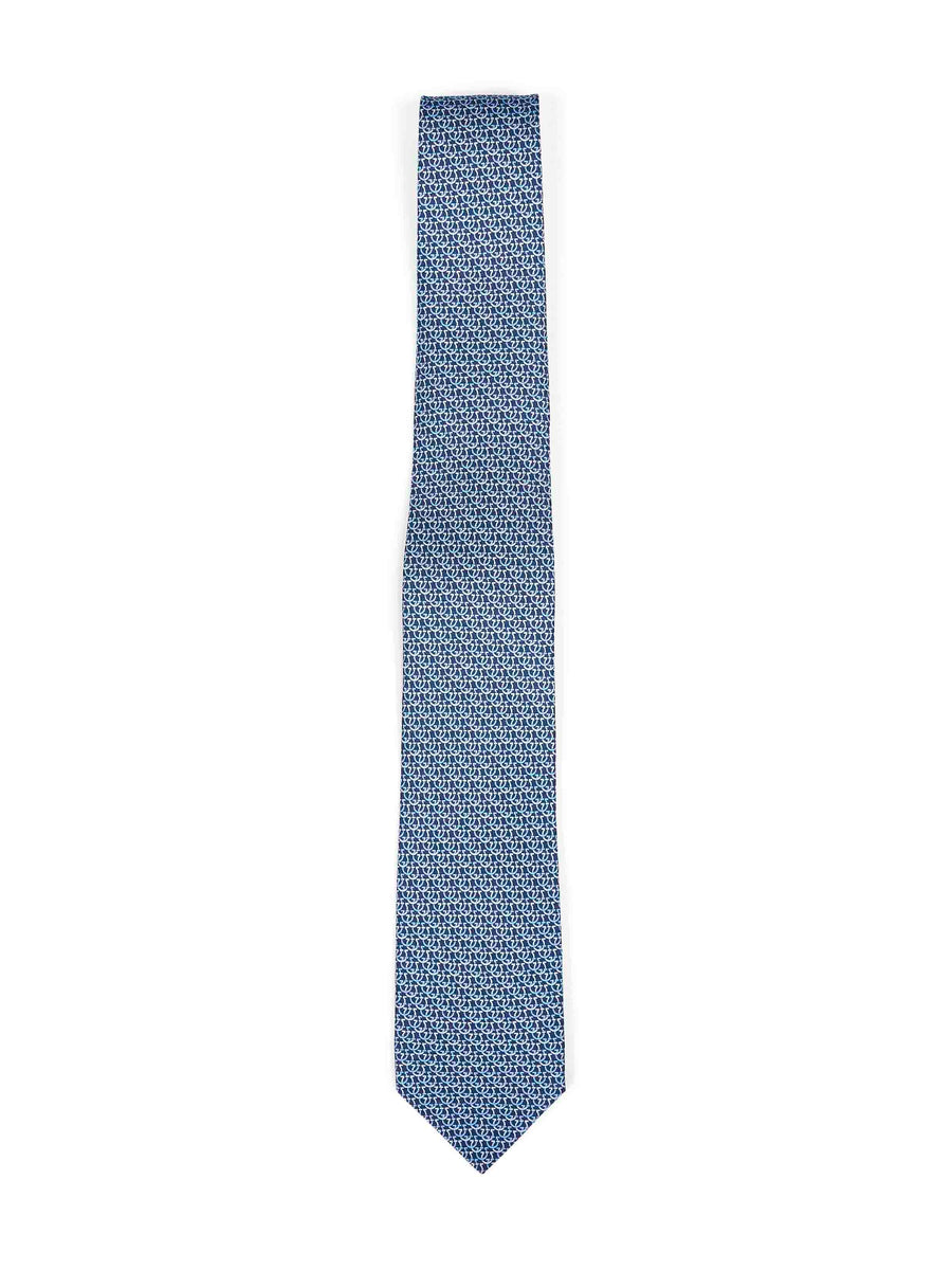 Tie Cerchio Silk Twill Navy Blue Ties & Bow