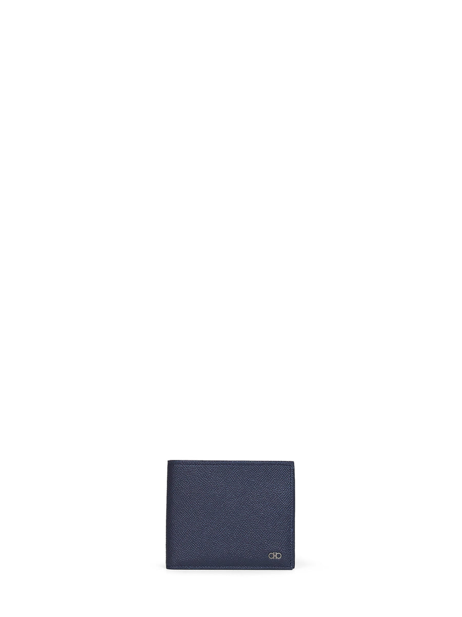 Wallet Gancini Dark Navy Calfskin Blue Calf Leather & Cardholders