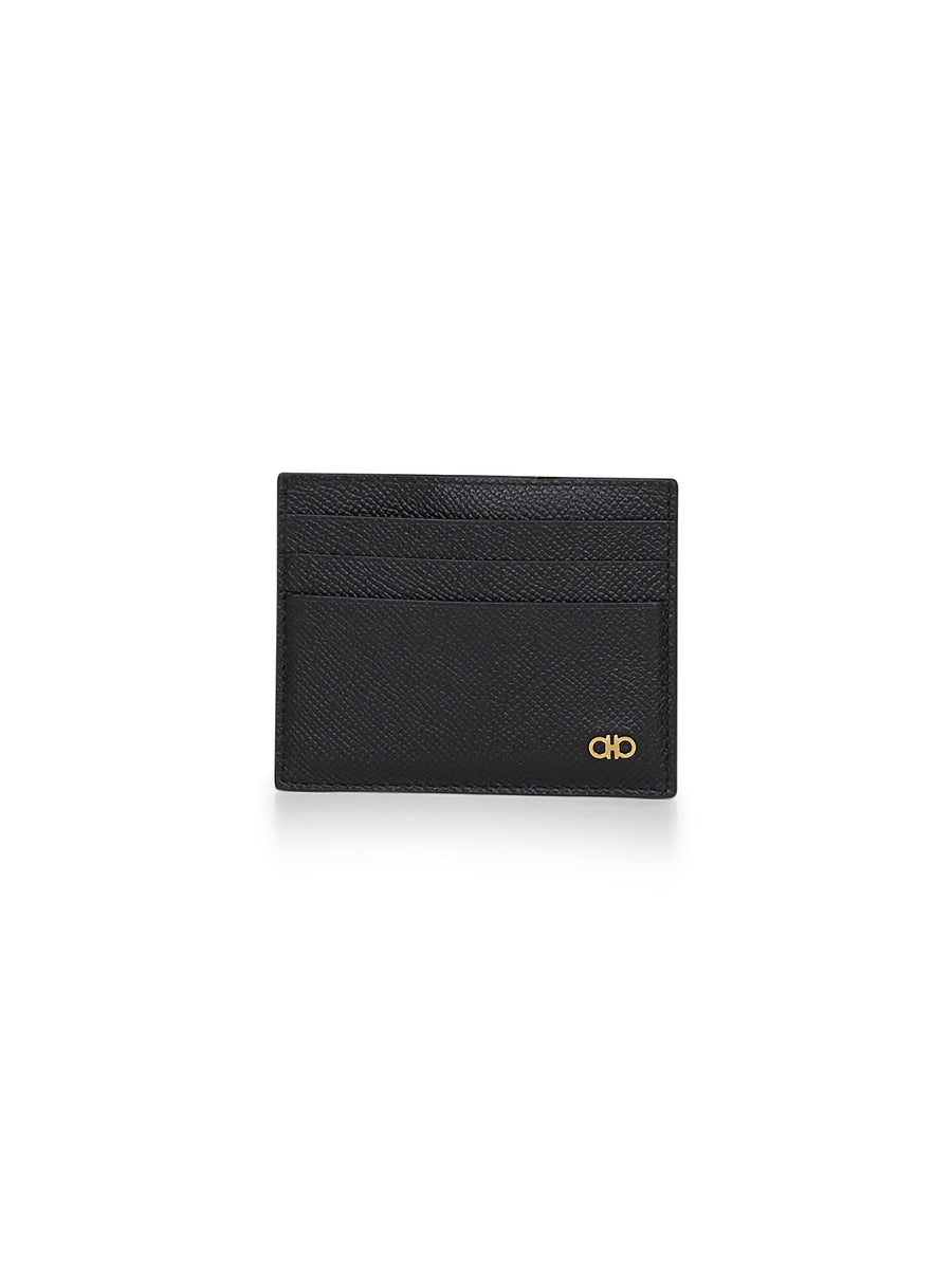 Credit Card Holder Gancini Black Leather Calf Wallets & Cardholders
