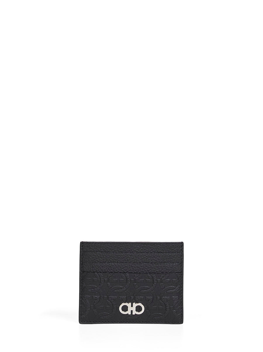 Credit Card Holder Gancini Black Calf Leather Wallets & Cardholders