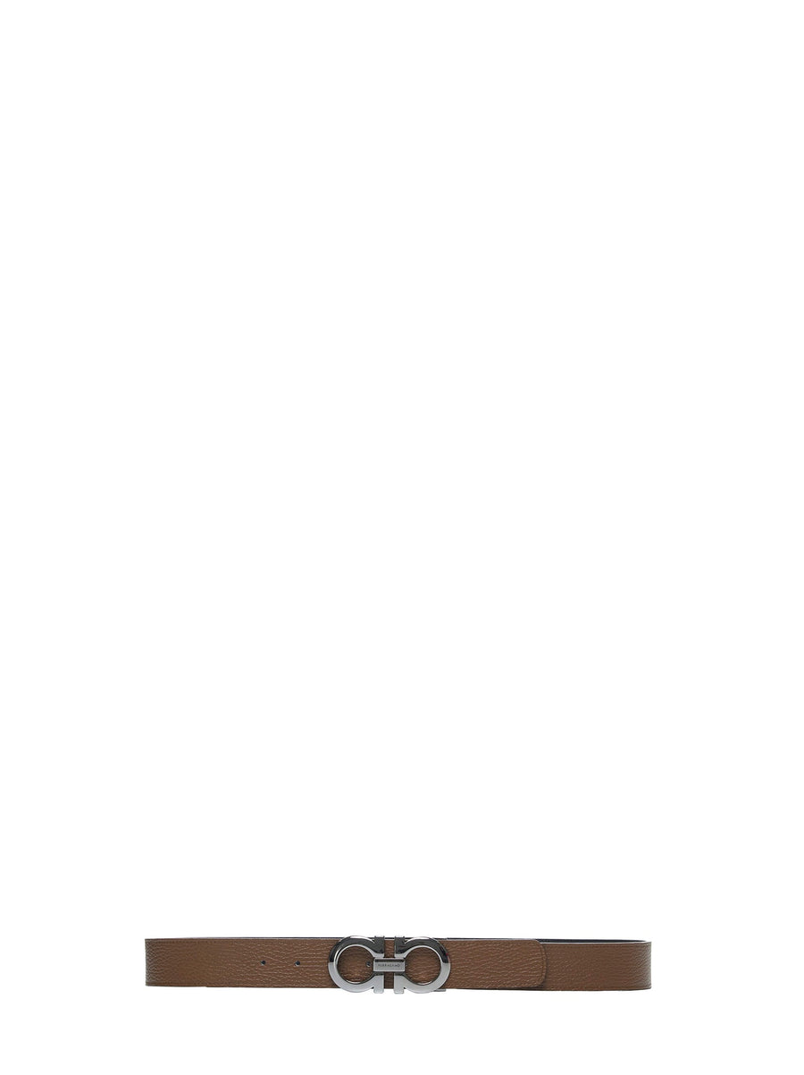 Leather Belt Gancini Brown Calf