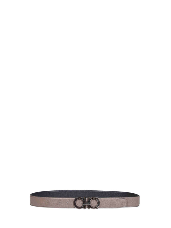 Reversible Belt Gancini Mud Calf Leather