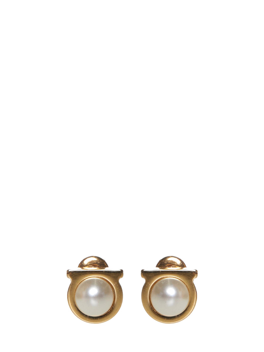 Earrings Gancini Pearl Gold-Tone Glass Fibre