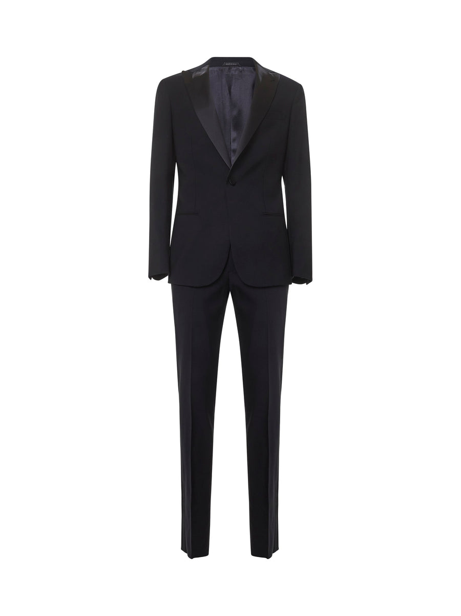Tuxedo Suit Navy Blue Virgin Wool Suits