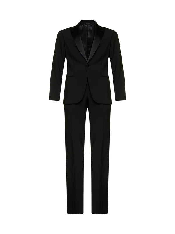 Tuxedo Suit Icon Soho Black Wool Virgin Suits