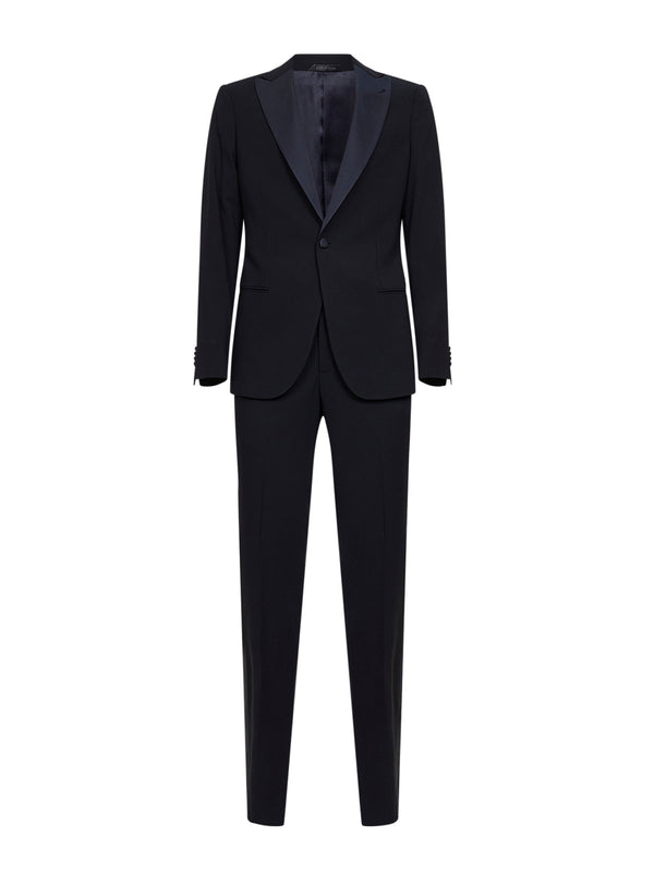 Tuxedo Suit Virgin Wool Dark Navy Blue Suits