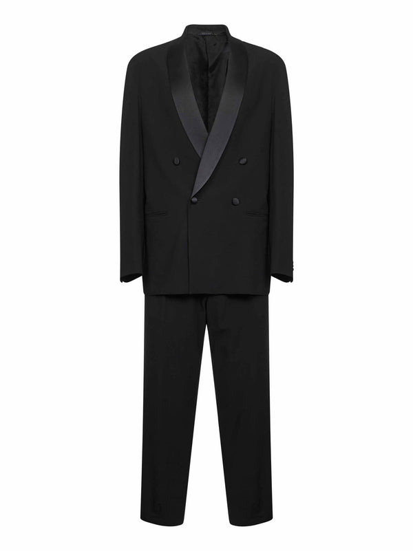 Tuxedo Suit Virgin Wool Crepe Black Suits