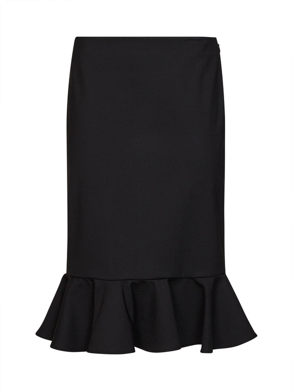 Midi Skirt Black Virgin Wool