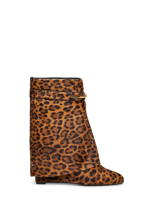 Ankle Boots Shark Pinch Leopard Pony-Effect Black Calf Leather