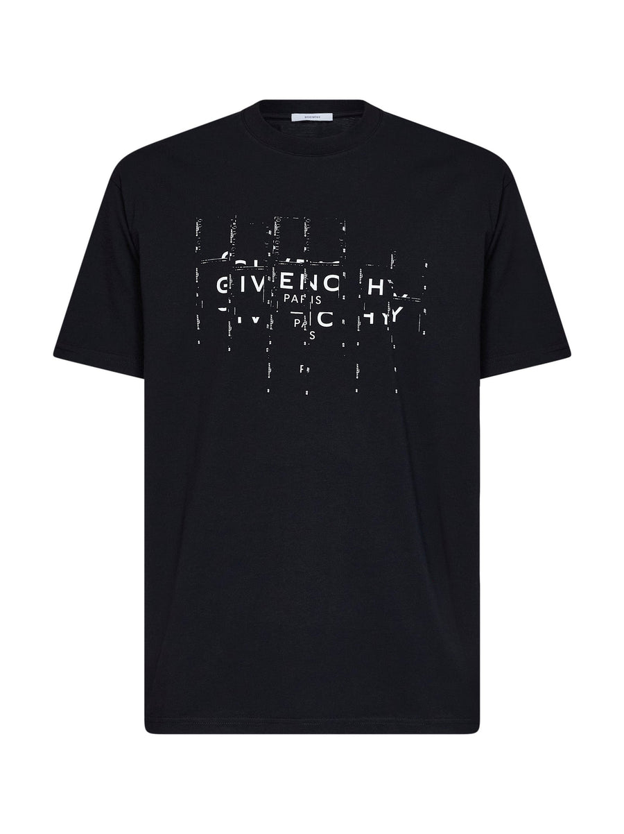 T-Shirt Photographic Negative Print Black Cotton T-shirts