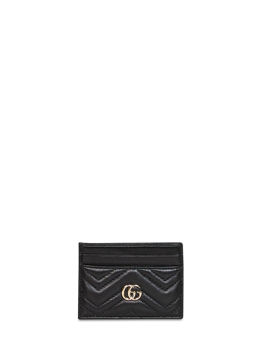 Card Holder Gg Marmont Black Leather Calfskin Wallets & Purses