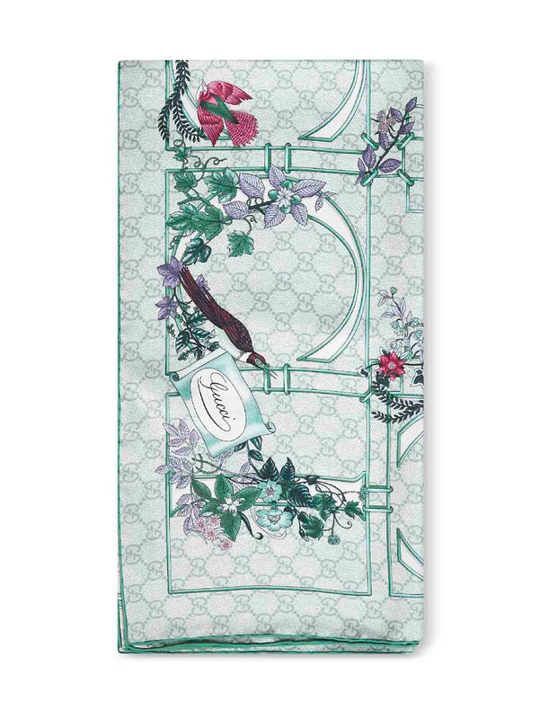 Scarf Green Silk Twill
