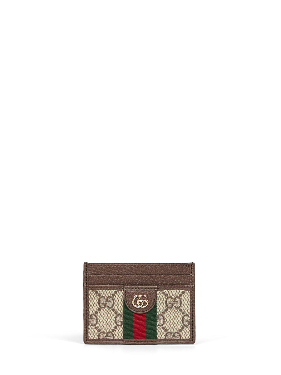 Card Holder Ophidia Beige-Dark Brown Polyurethane Wallets & Purses